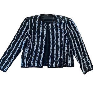 366 Black and white sequins blazer M